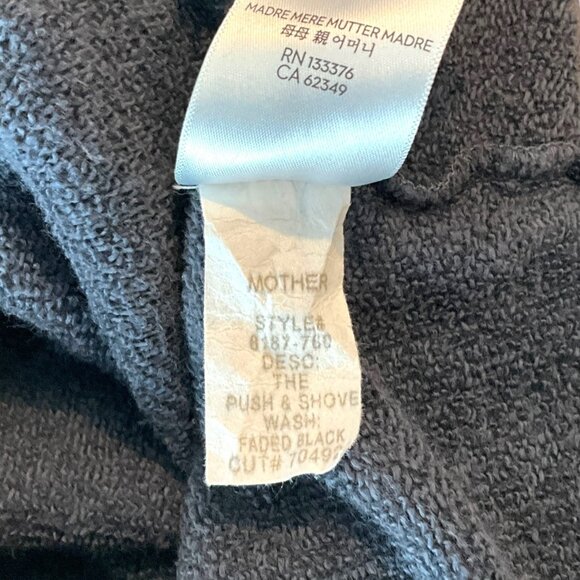 Mother Denim The Push and Shove Sweatshirt Faded Black Padded Shoulders Size S - Picture 11 of 11